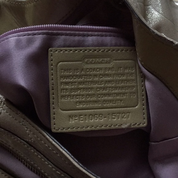 Coach Silvery Taupe & beige patent leather VGUC - Picture 7 of 8